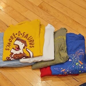 Kids Dino/shark Graphic Long Sleeves - Multi-Color Pack